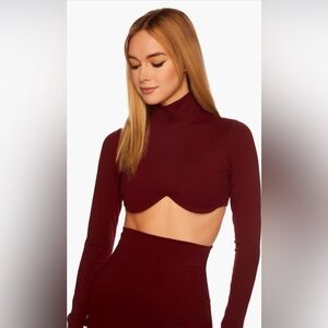 Susana monaco Underwire Mock Neck Crop Top